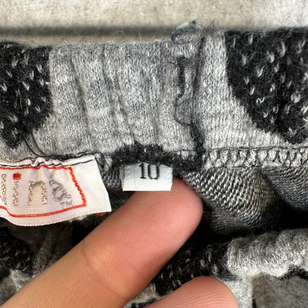 Malina Sweatpants Kids Girls Size 10 Gray Black Polka Dot 100% Cotton Pull On - Picture 7 of 12
